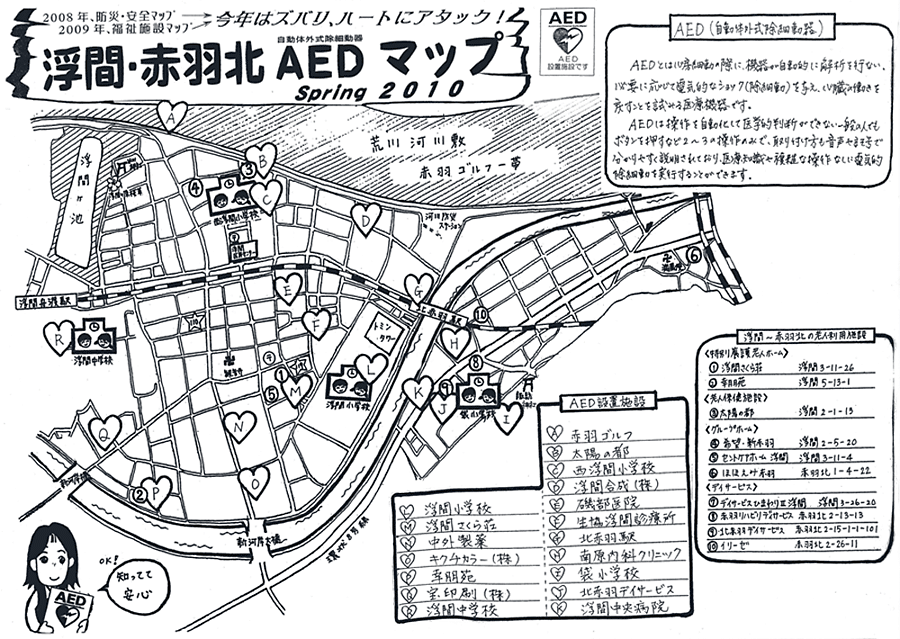 浮間・赤羽北　AEDマップ